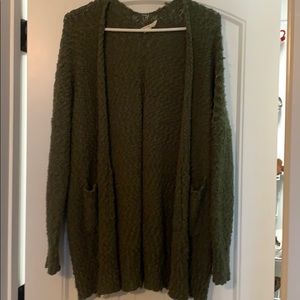 Popcorn cardigan sweater